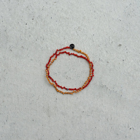 Melanie DeCourcey  Aventurine and Pakistan red glass beads DNA double bracelet