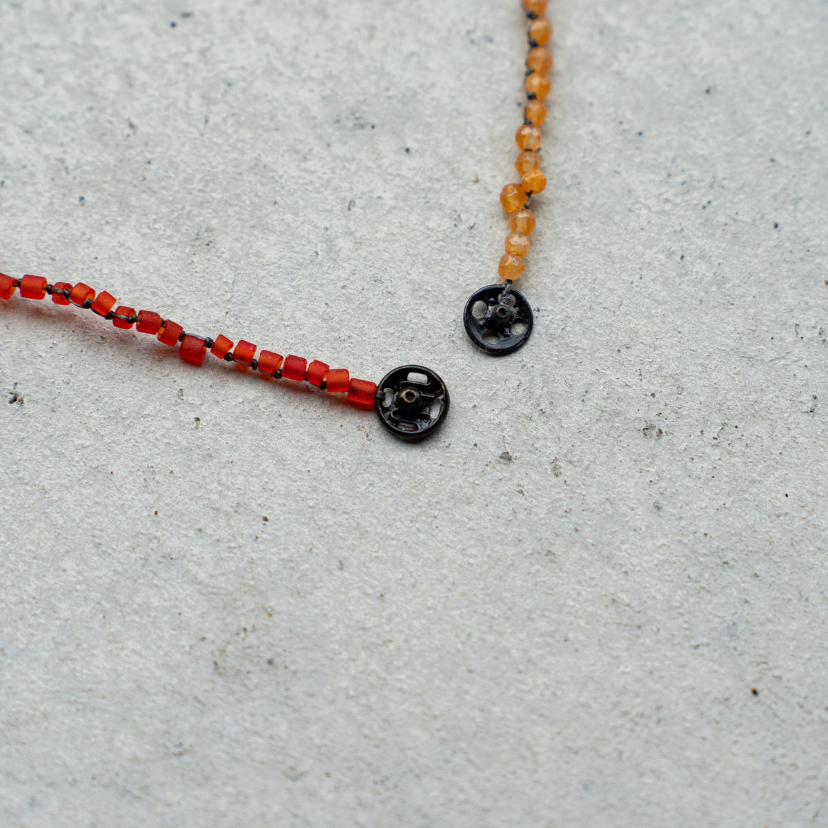 Melanie DeCourcey  Aventurine and Pakistan red glass beads DNA double bracelet