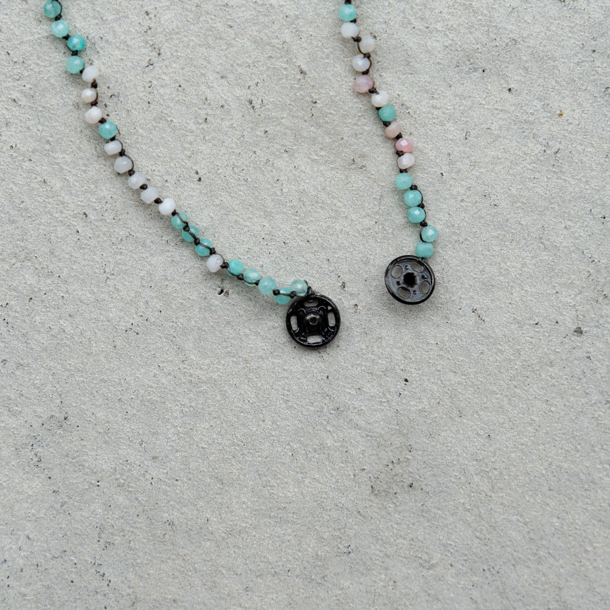 Melanie DeCourcey  Amazonite and common Opal DNA bracelet