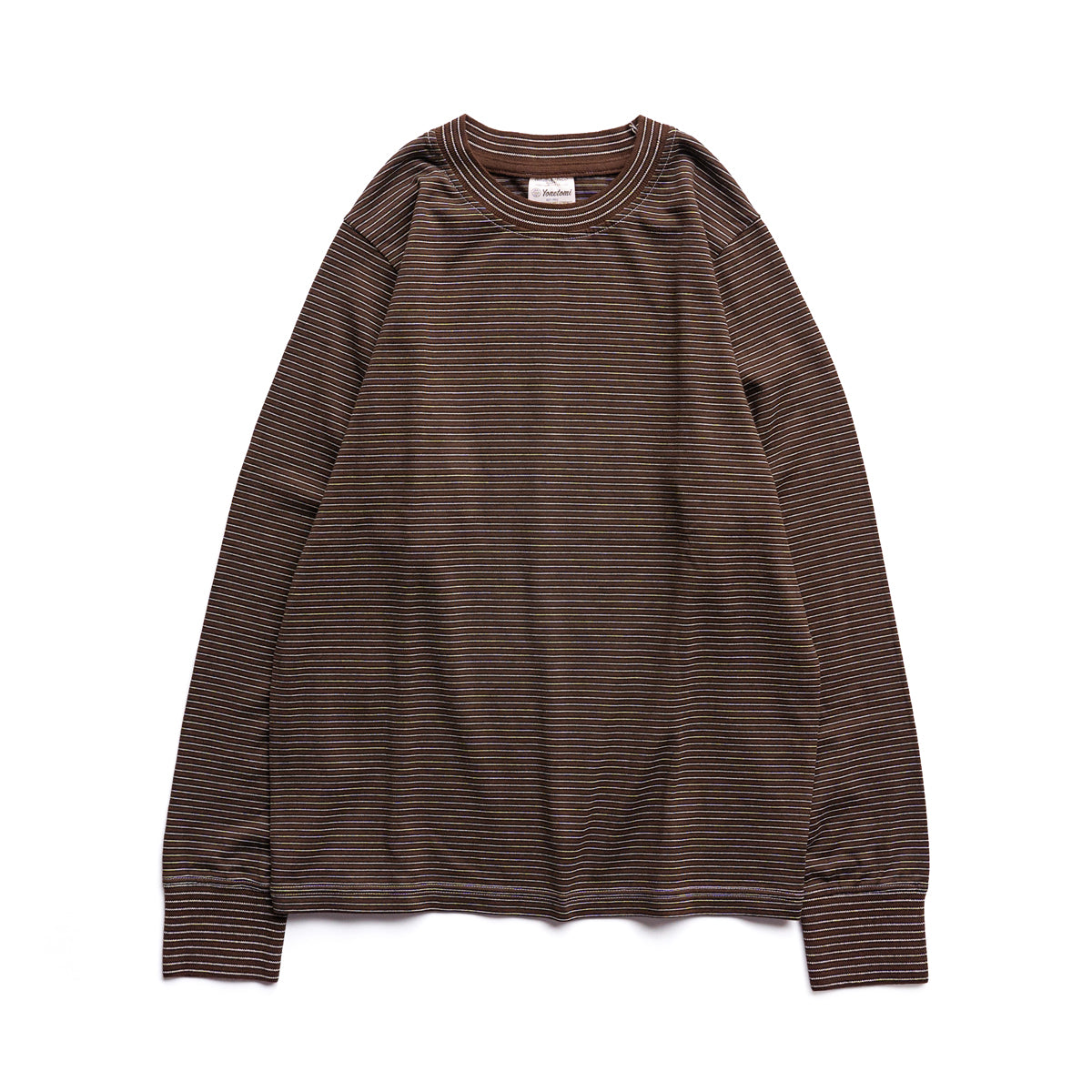 Yonetomi  NEW BASIC GARMENT DYED BORDER - Long Sleeve Crew