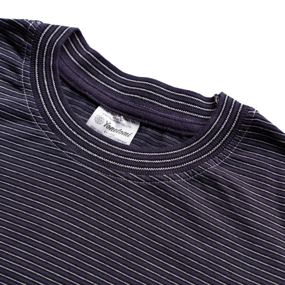 Yonetomi  NEW BASIC GARMENT DYED BORDER - Long Sleeve Crew