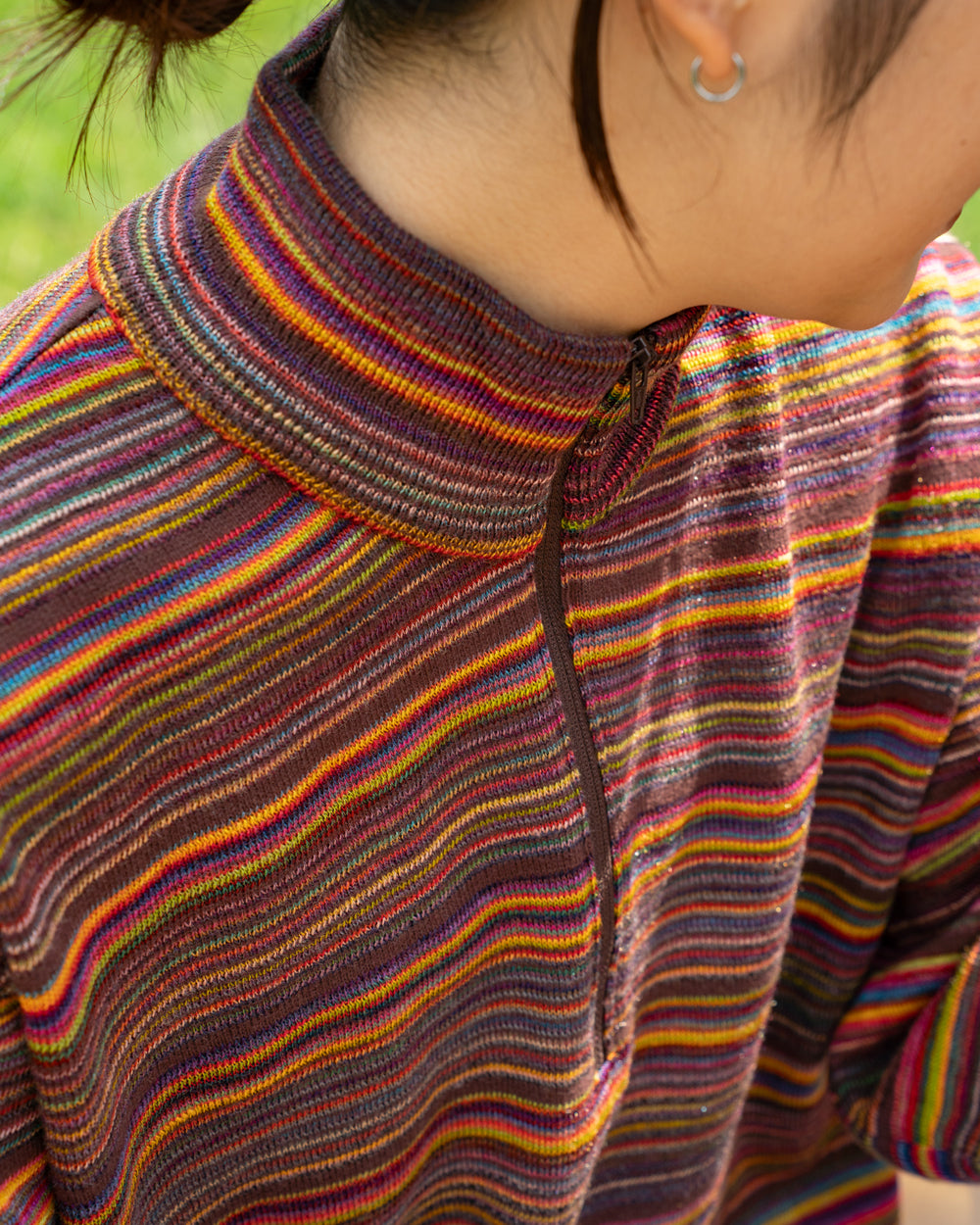COOHEM  MULTI KASURI TENJIKU KNIT PULLOVER