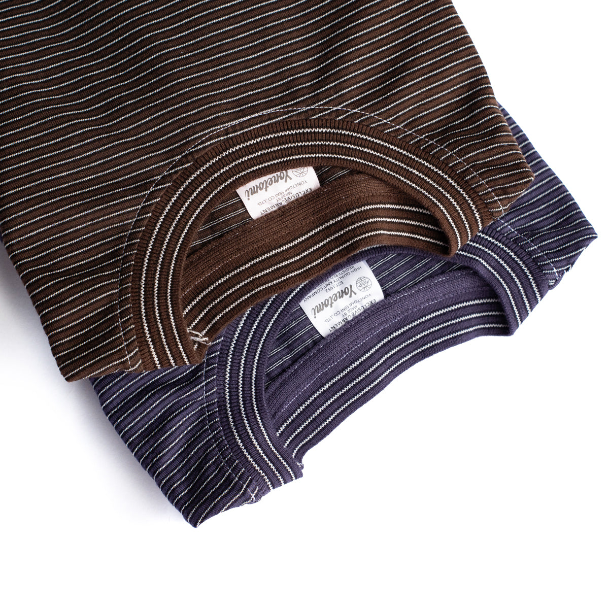 Yonetomi  NEW BASIC GARMENT DYED BORDER - Long Sleeve Crew