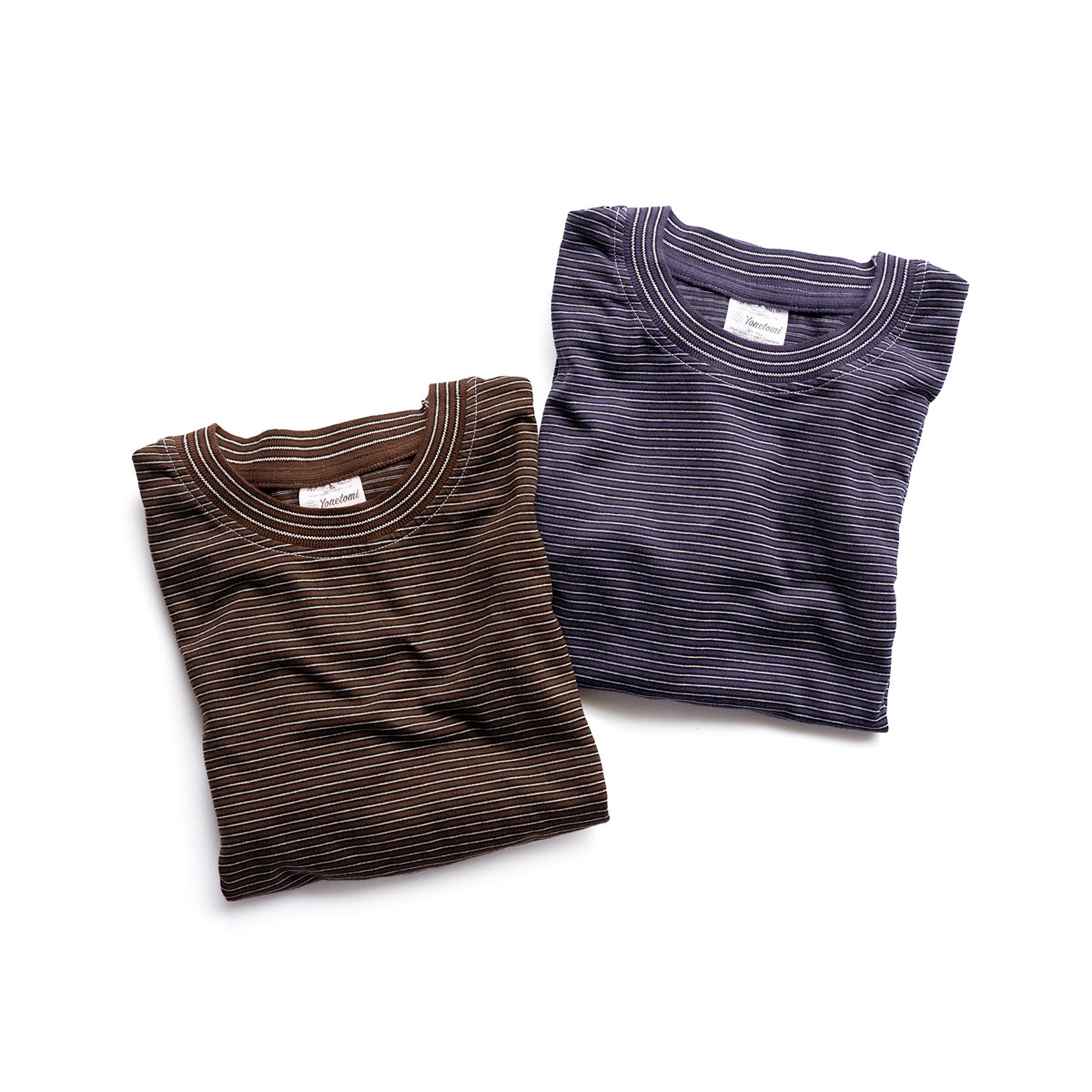 Yonetomi  NEW BASIC GARMENT DYED BORDER - Long Sleeve Crew