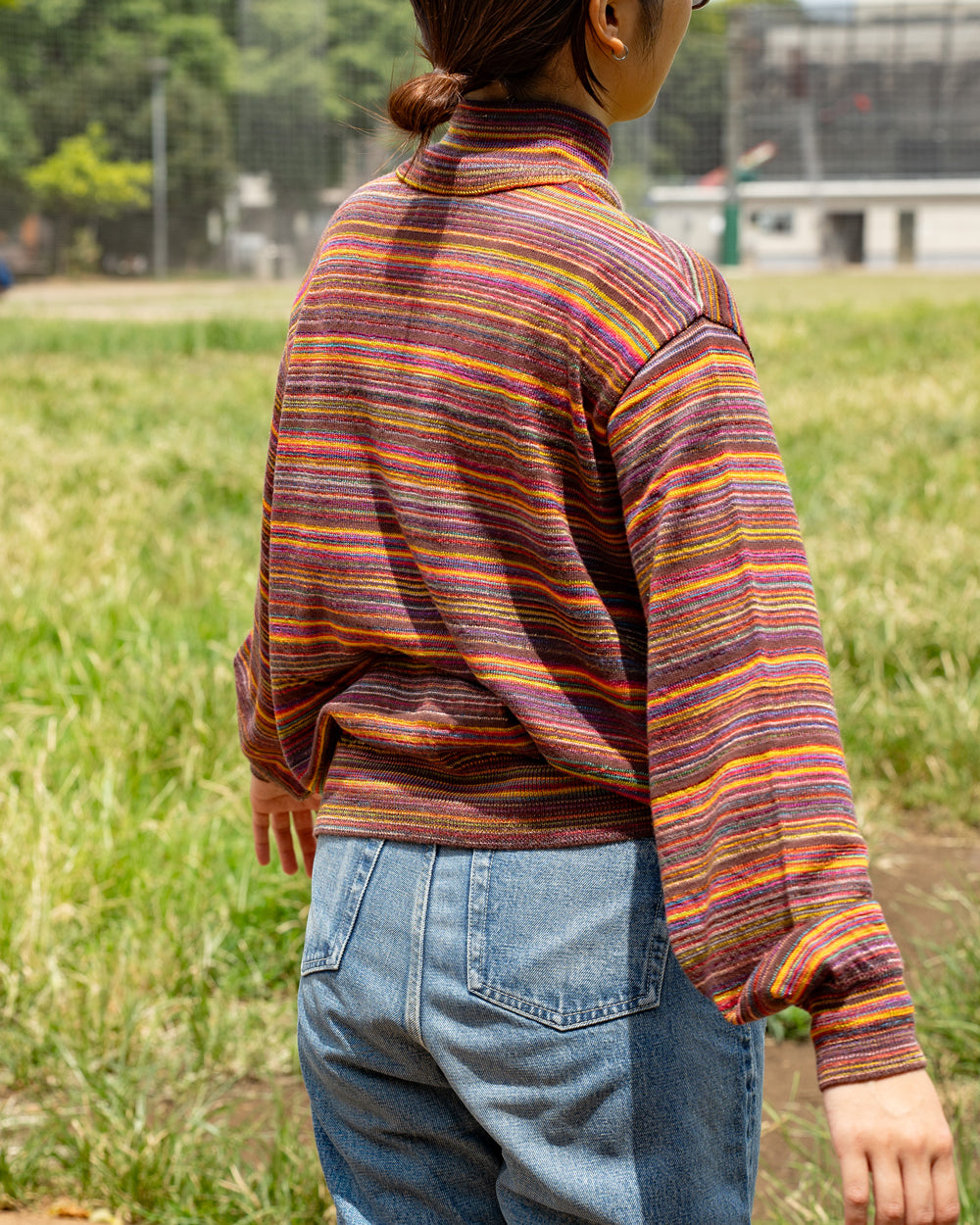 COOHEM  MULTI KASURI TENJIKU KNIT PULLOVER