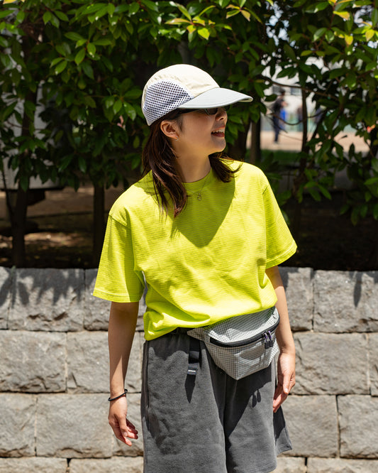 Yonetomi  GARMENT DYED BORDER T-SHIRT "LIME"