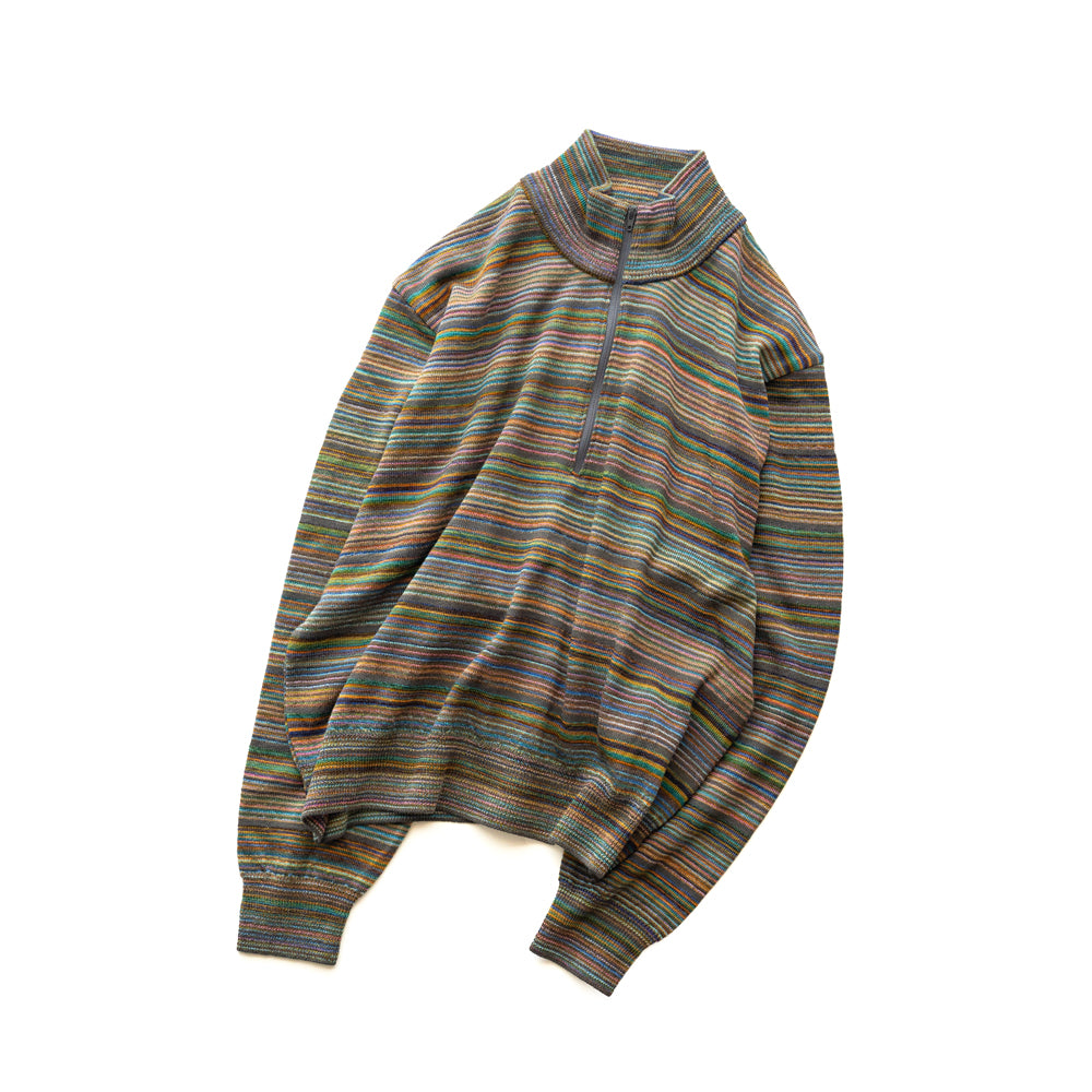COOHEM  MULTI KASURI TENJIKU KNIT PULLOVER