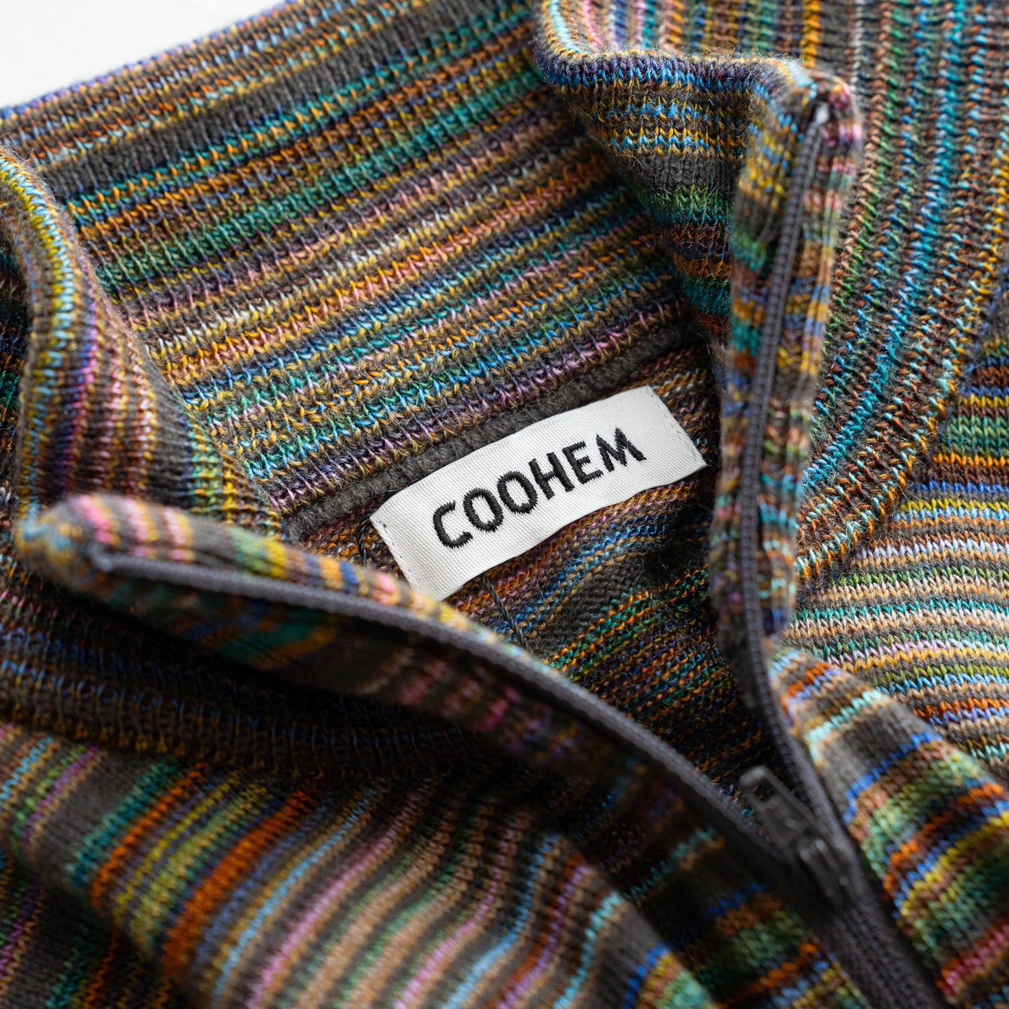 COOHEM  MULTI KASURI TENJIKU KNIT PULLOVER