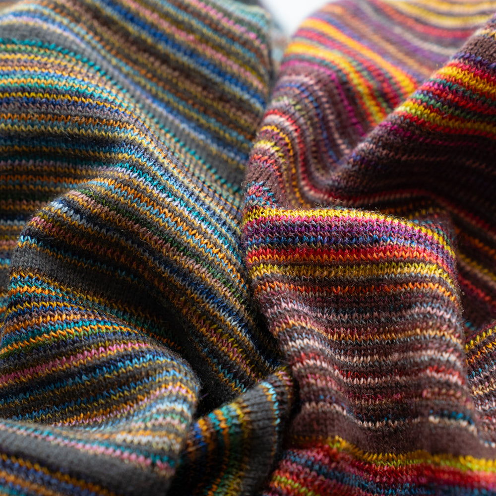 COOHEM  MULTI KASURI TENJIKU KNIT PULLOVER