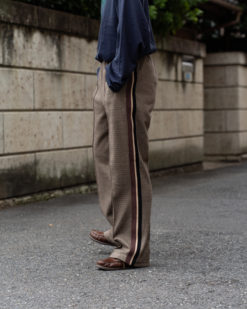 COOHEM  KNIT SIDELINE HOUNDSTOOTH TRACK PANTS