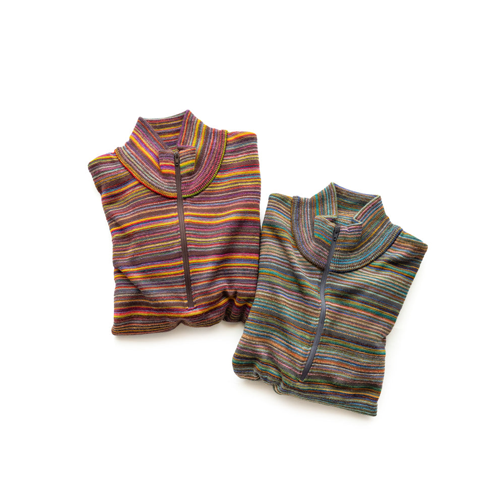 COOHEM  MULTI KASURI TENJIKU KNIT PULLOVER