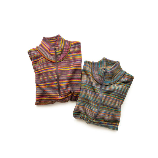 COOHEM  MULTI KASURI TENJIKU KNIT PULLOVER