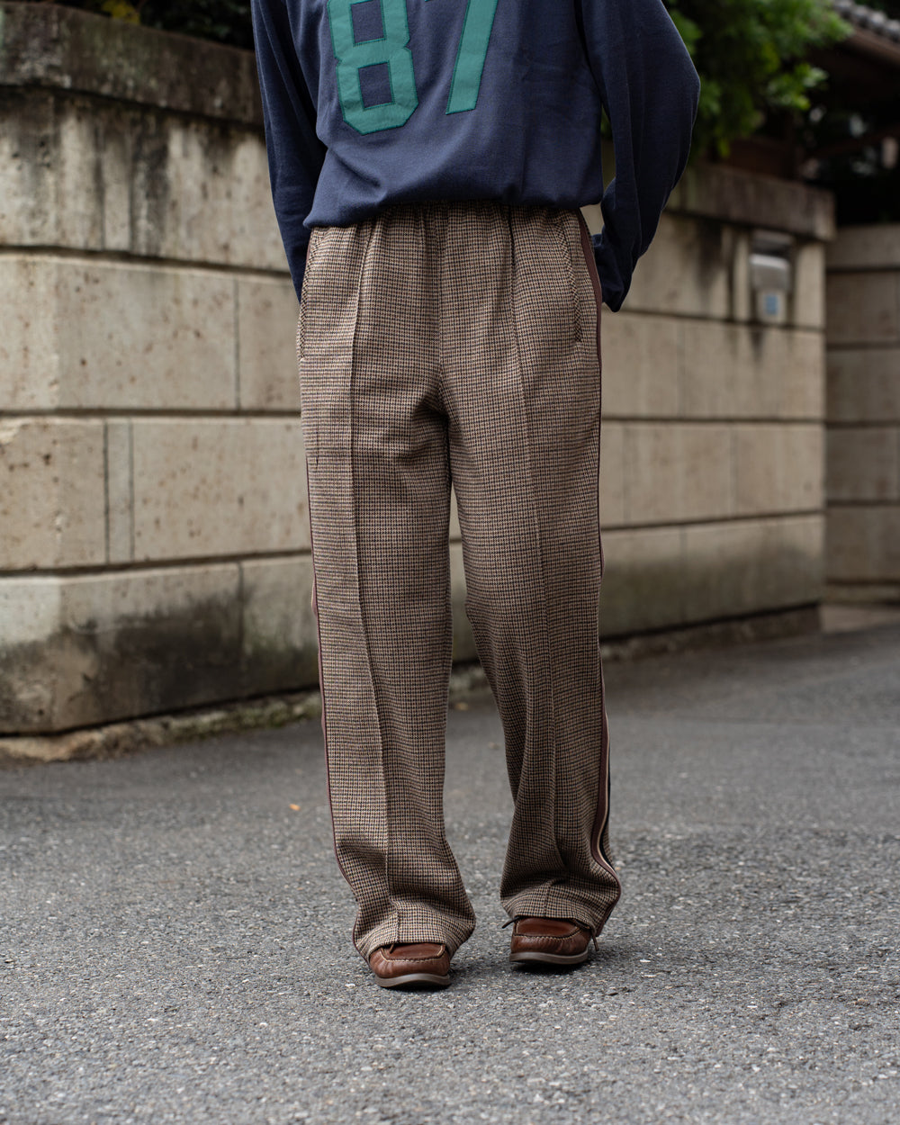 COOHEM  KNIT SIDELINE HOUNDSTOOTH TRACK PANTS