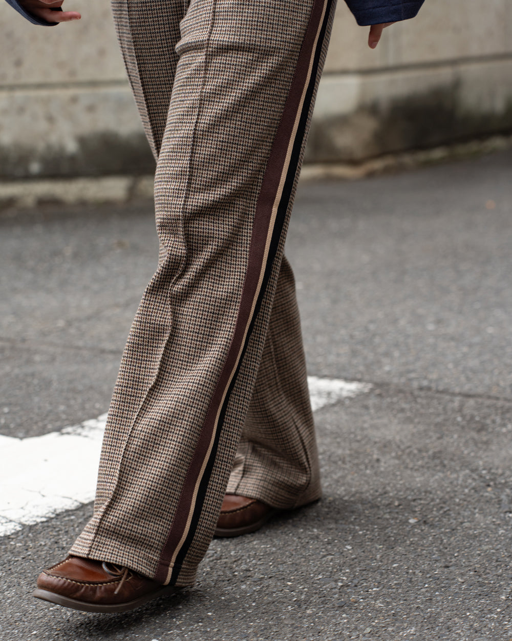 COOHEM  KNIT SIDELINE HOUNDSTOOTH TRACK PANTS