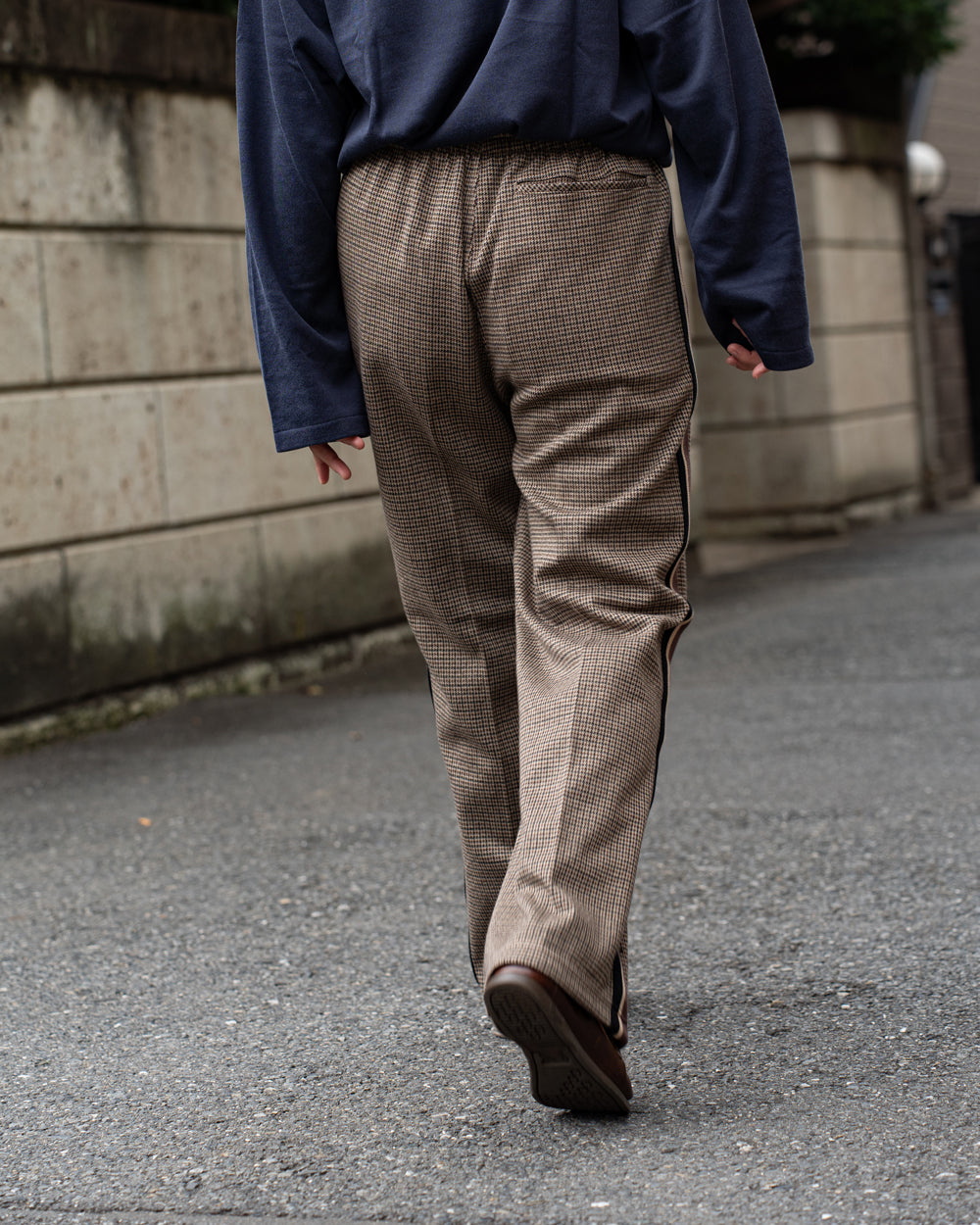 COOHEM  KNIT SIDELINE HOUNDSTOOTH TRACK PANTS