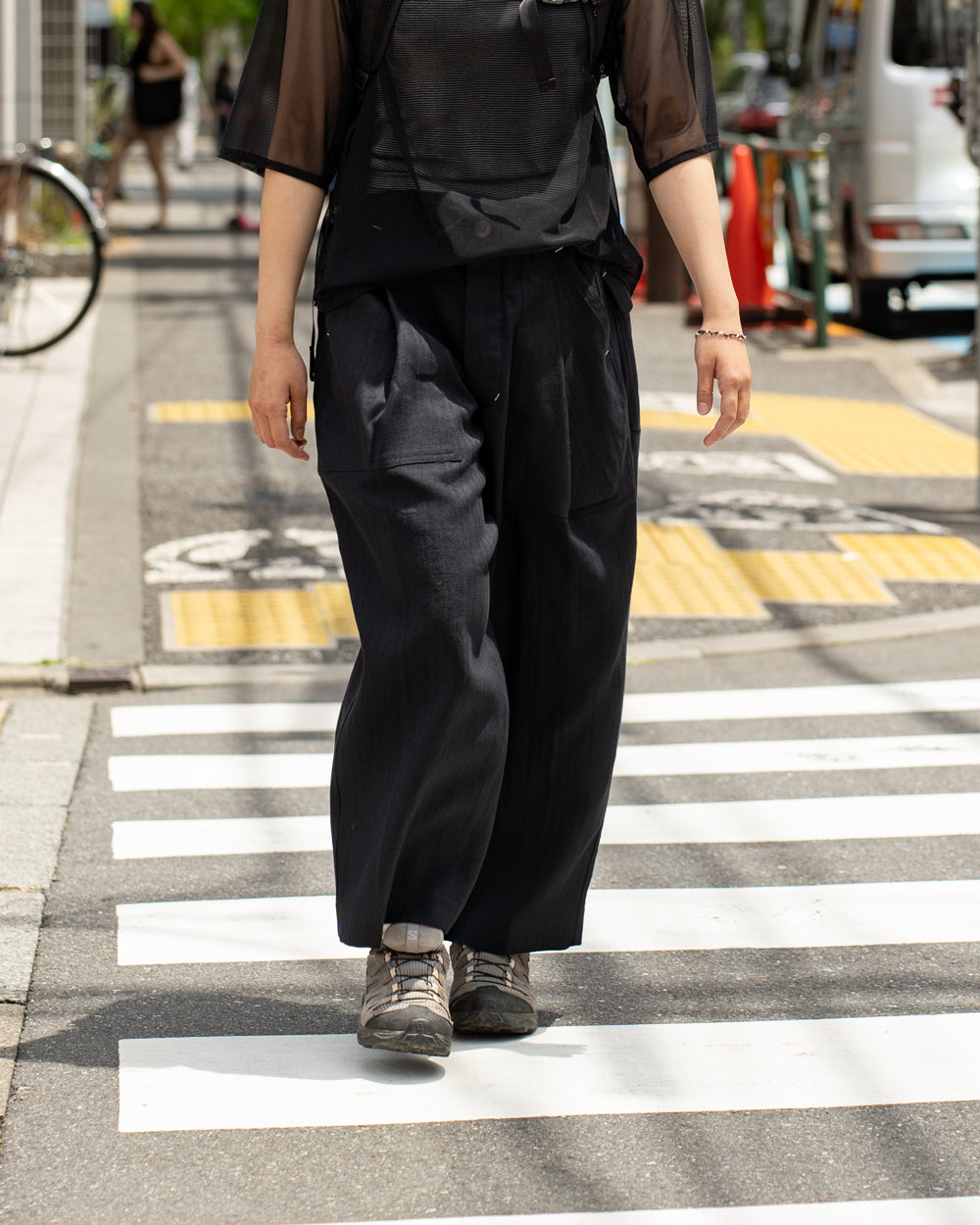 HAVERSACK  Utility pants -Cotton linen herringbone