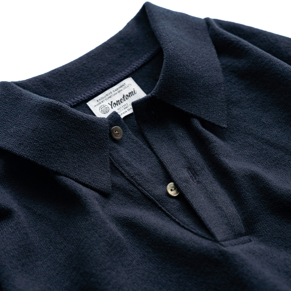 Yonetomi  LIGHT WAVE COTTON KNIT POLO