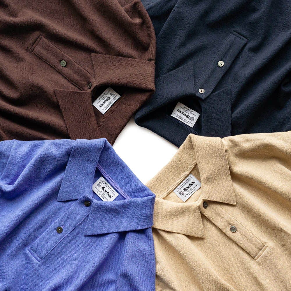 Yonetomi  LIGHT WAVE COTTON KNIT POLO