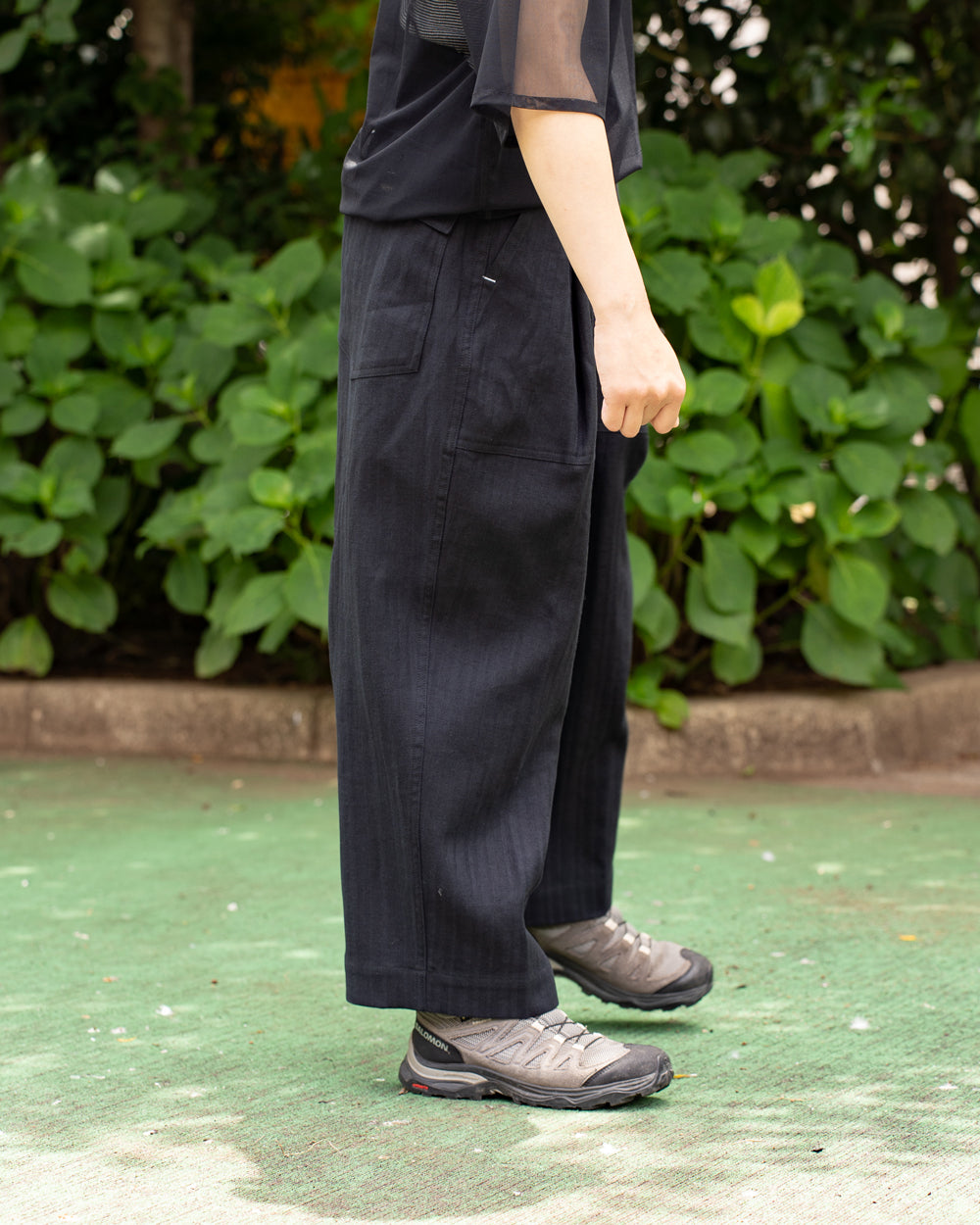 HAVERSACK  Utility pants -Cotton linen herringbone