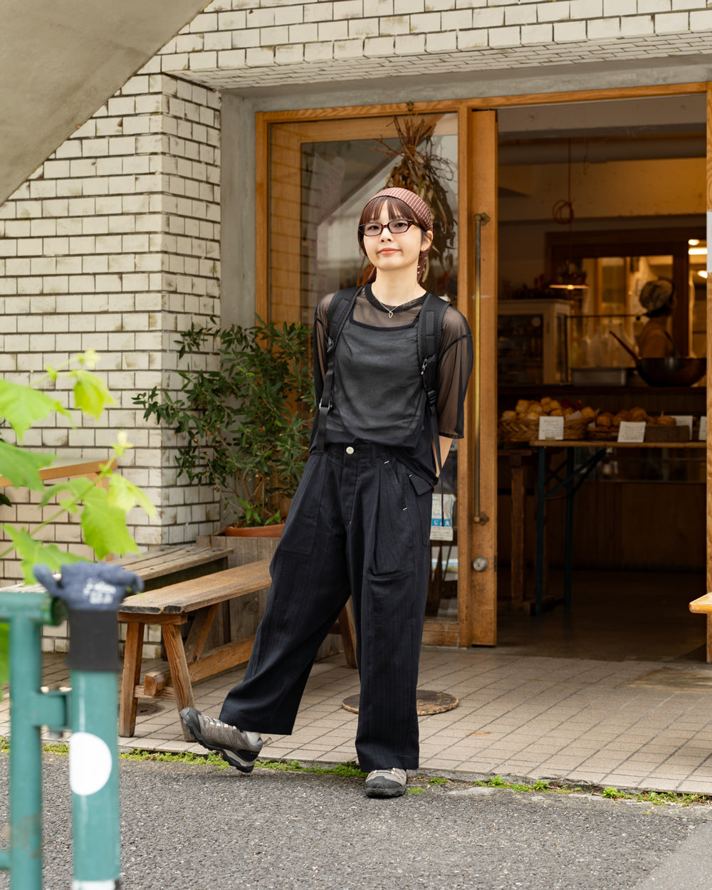 HAVERSACK  Utility pants -Cotton linen herringbone