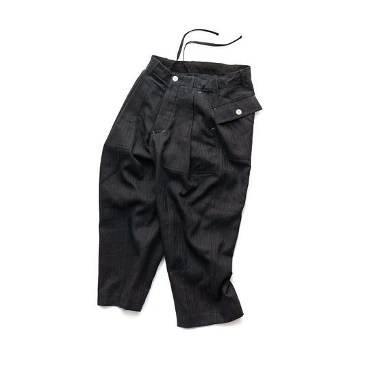 HAVERSACK  Utility pants -Cotton linen herringbone