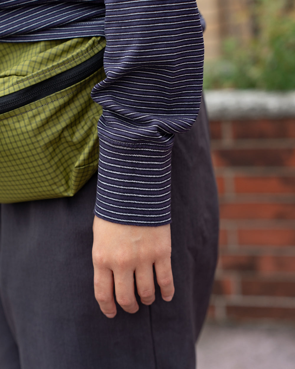 Yonetomi  NEW BASIC GARMENT DYED BORDER - Long Sleeve Crew