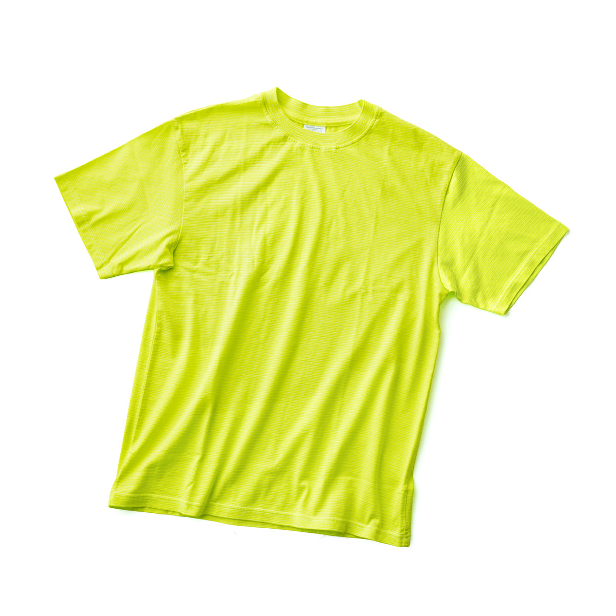 Yonetomi  GARMENT DYED BORDER T-SHIRT "LIME"