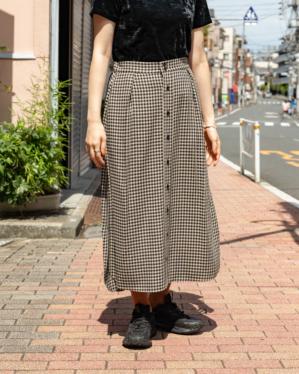 HAVERSACK Shepherd's check skirt
