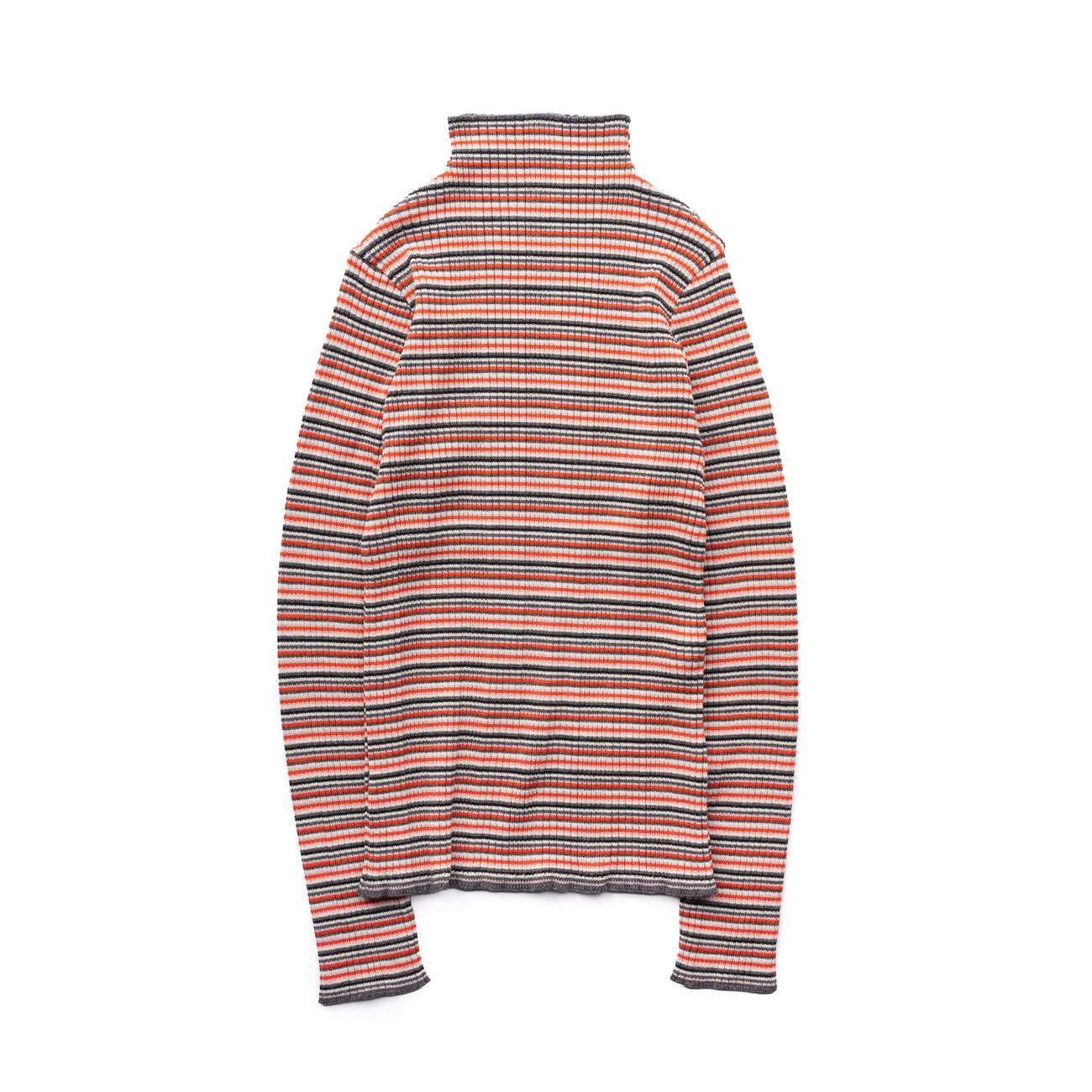 COOHEM　WOOL SILK MULTI BORDER RIB KNIT