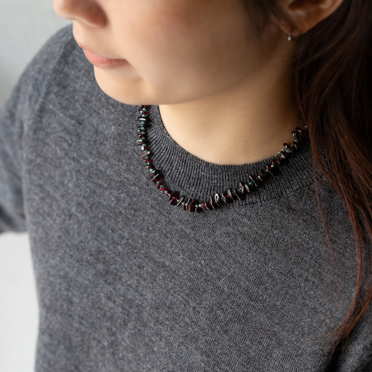 Melanie DeCourcey   Garnet with green agate