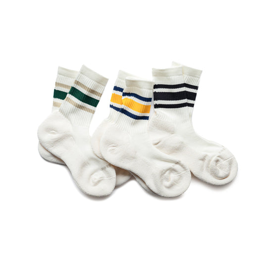 ROTOTO WASHI CUSHION STRIPE CREW SOCKS