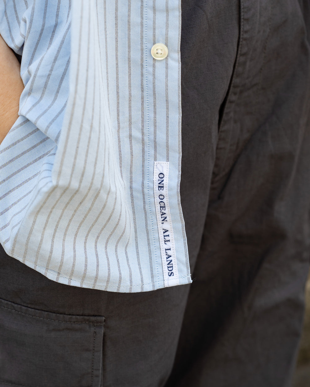 nanamica Button Down Stripe Wind Shirt