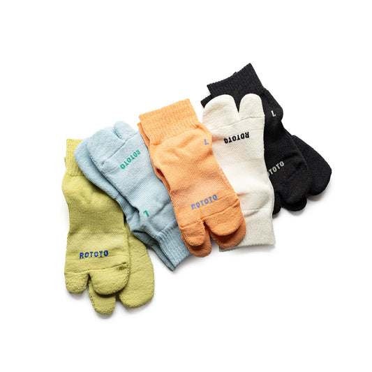 ROTOTO WASHI TABI PILE ANKLE SOCKS