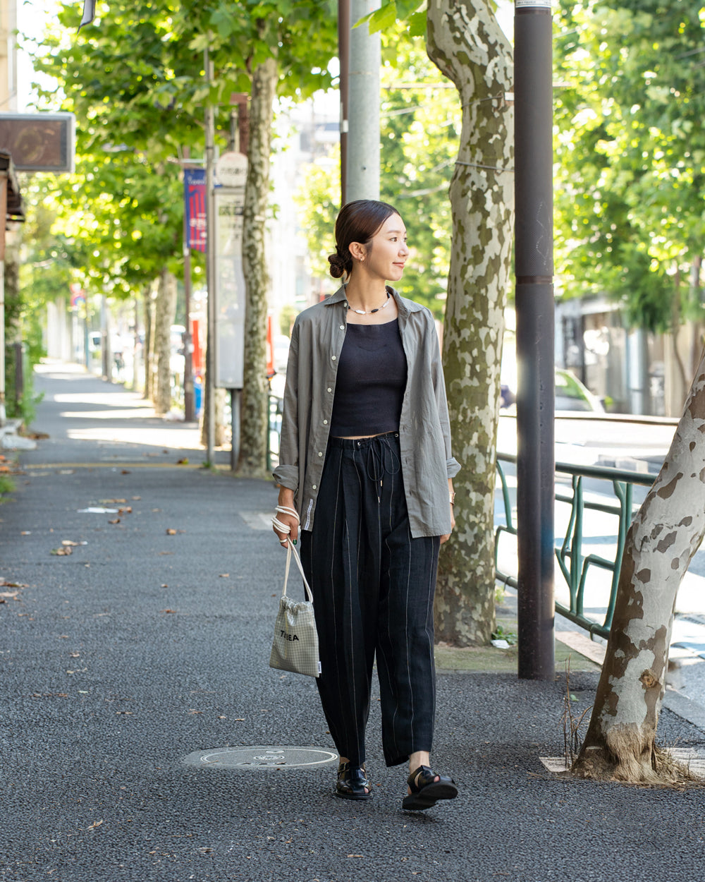 HAVERSACK  2 Pleated wide pant  -Linen