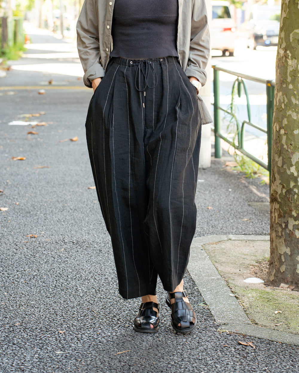 HAVERSACK  2 Pleated wide pant  -Linen
