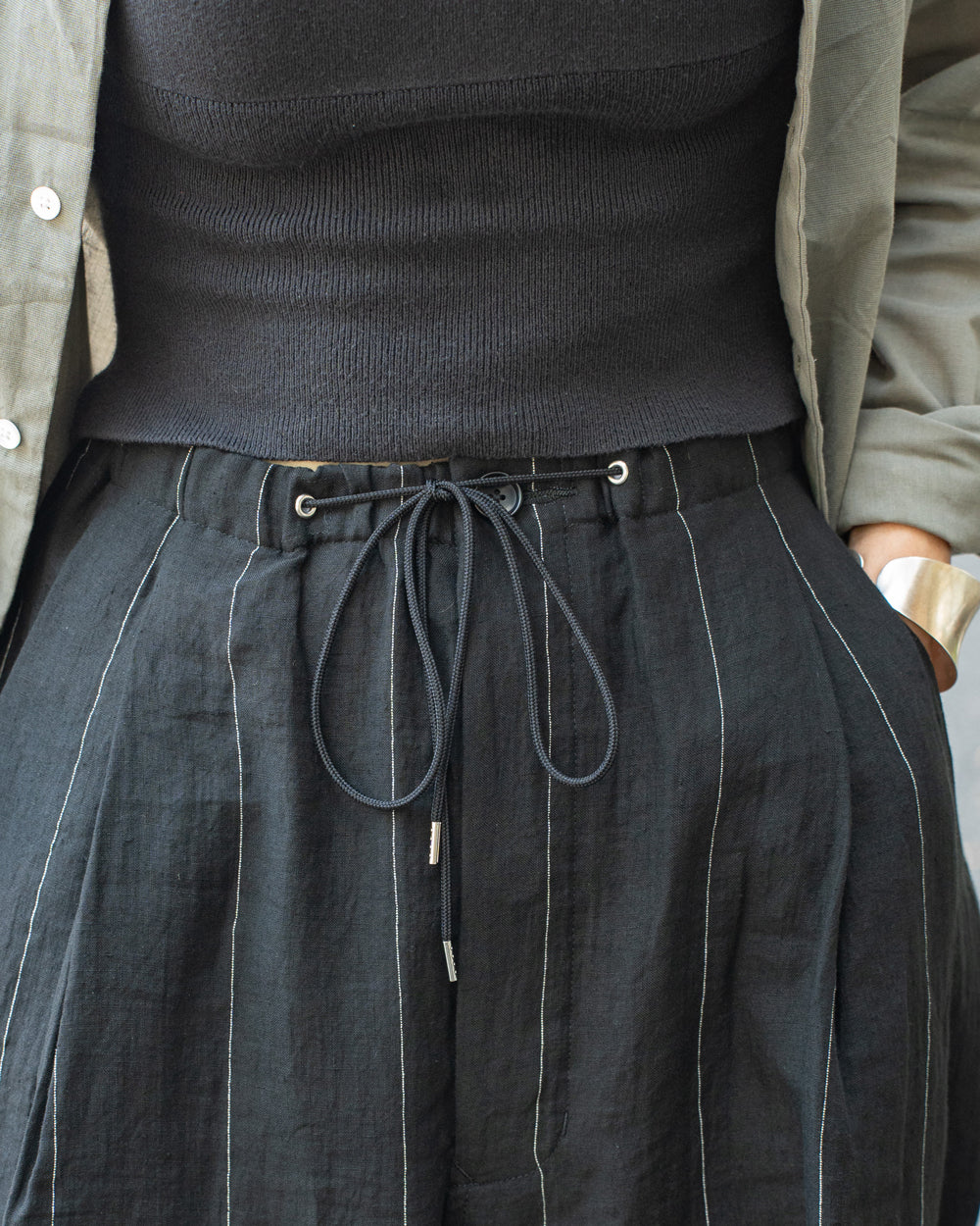 HAVERSACK  2 Pleated wide pant  -Linen