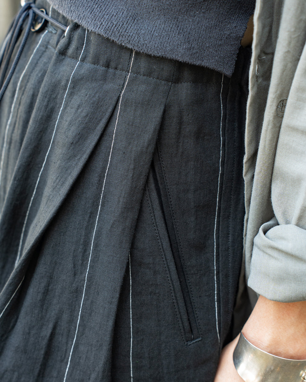 HAVERSACK  2 Pleated wide pant  -Linen