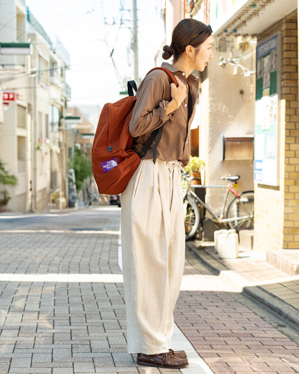 HAVERSACK LINEN HERRINGBONE SAROPETTE