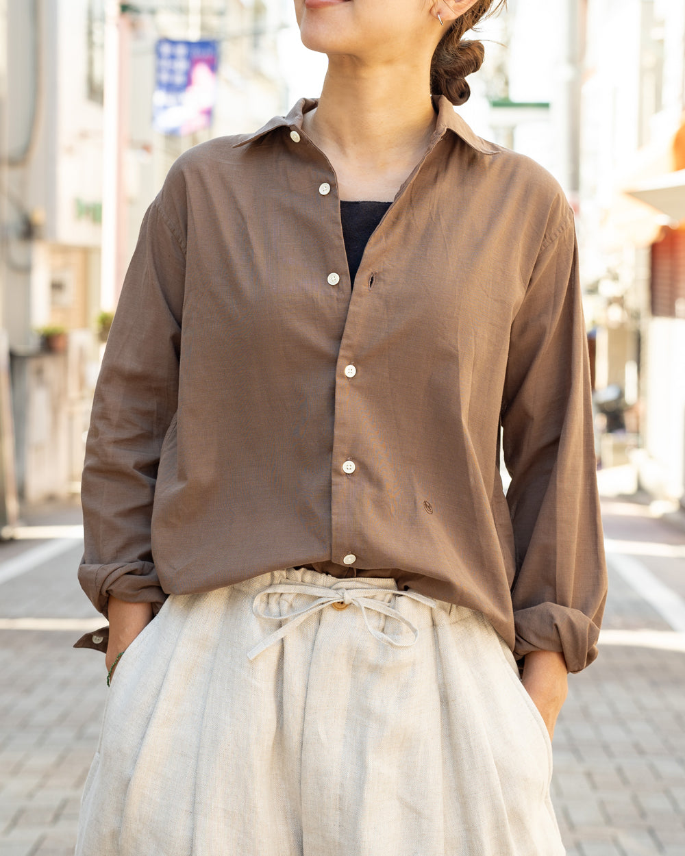 新品　サイズ1（Mサイズ位）ナナミカ　レディース　クラシック シャツ　ブラウン nanamica Classic Fit Shirt – Friday