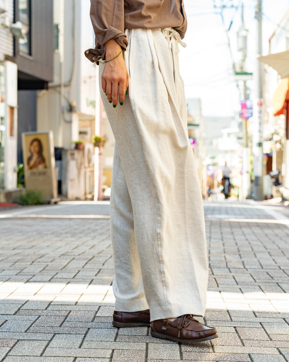 HAVERSACK LINEN HERRINGBONE SAROPETTE