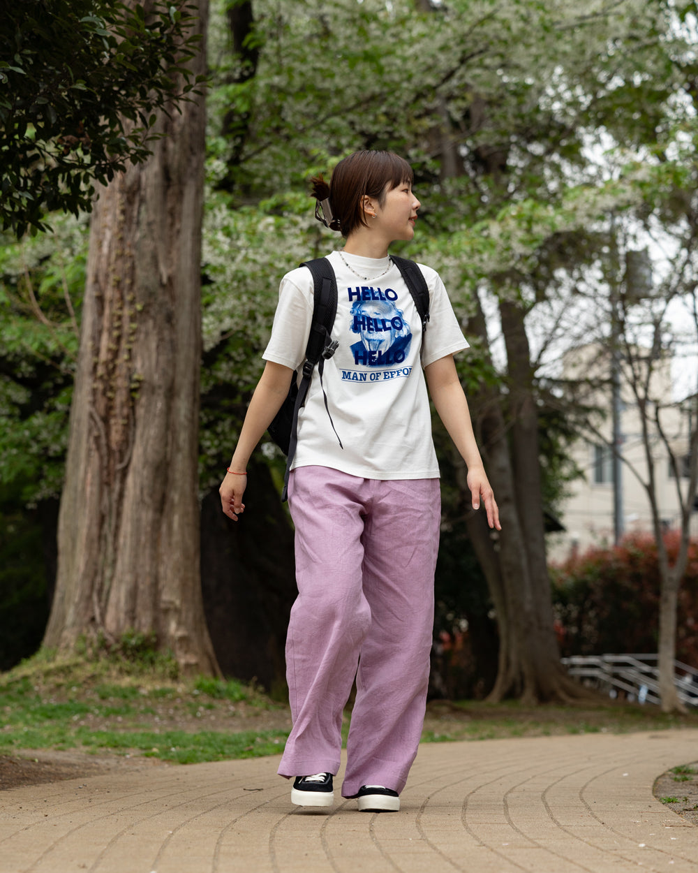 F F F   Easy pants  -Linen  "Lavender"