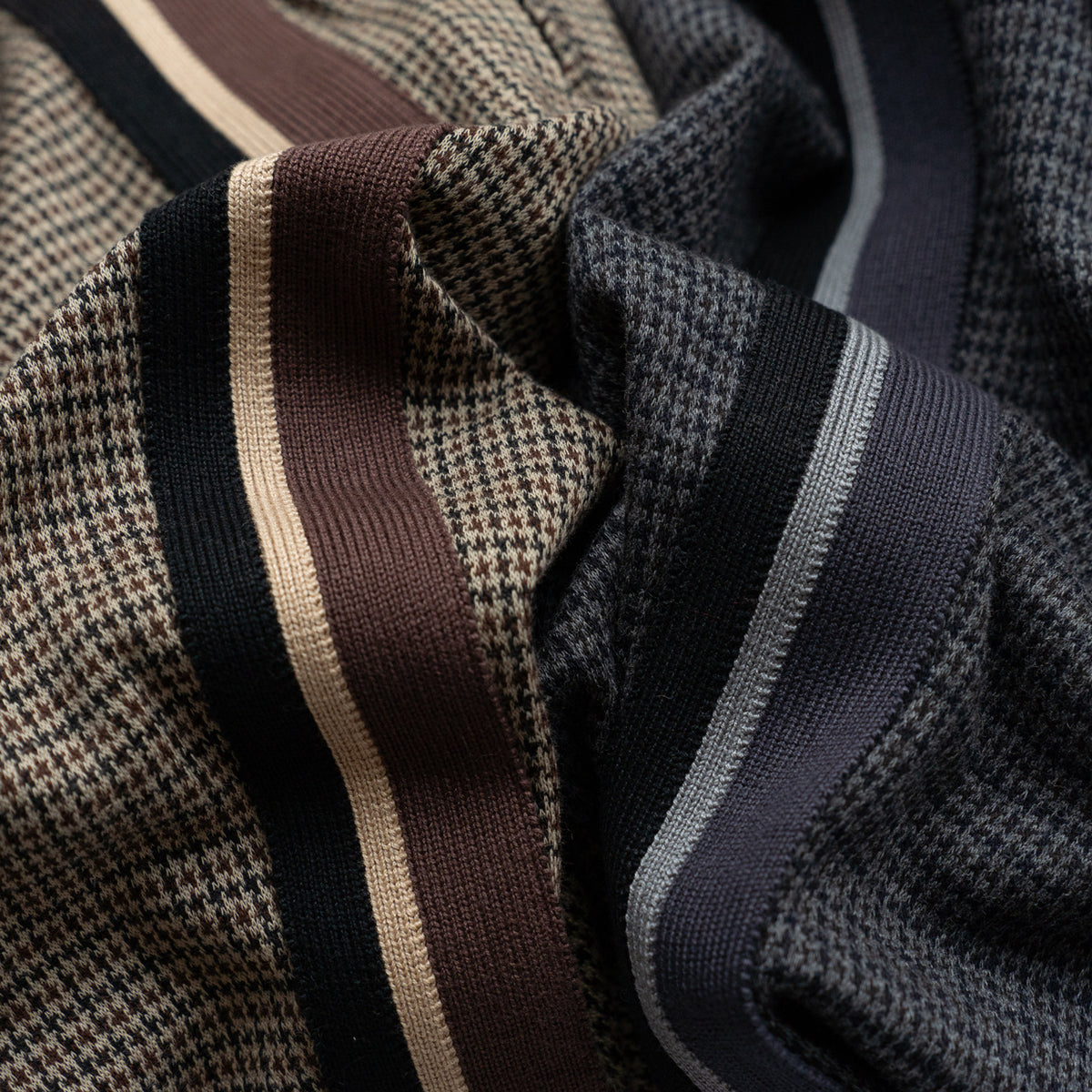 COOHEM  KNIT SIDELINE HOUNDSTOOTH TRACK PANTS