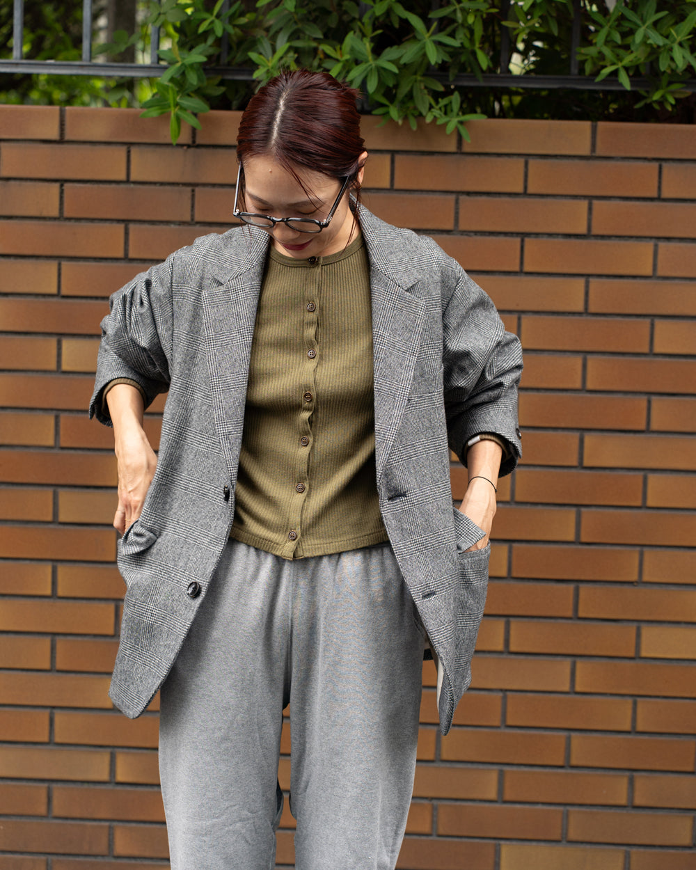 Oblada UNCONSTRUCTION JACKET -GLEN CHECK