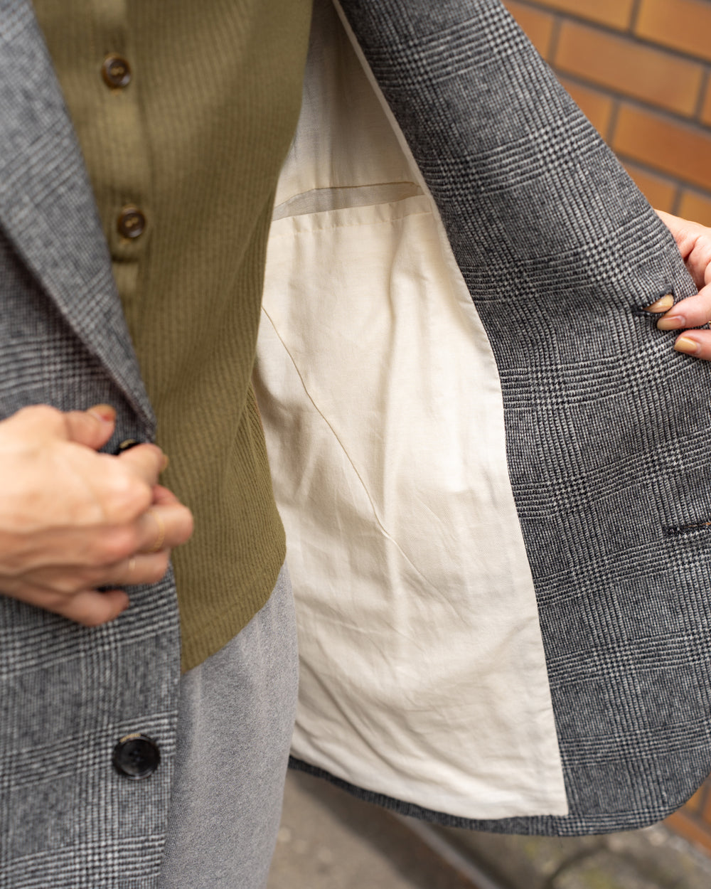 Oblada UNCONSTRUCTION JACKET -GLEN CHECK