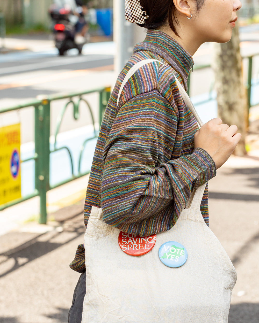 COOHEM  MULTI KASURI TENJIKU KNIT PULLOVER