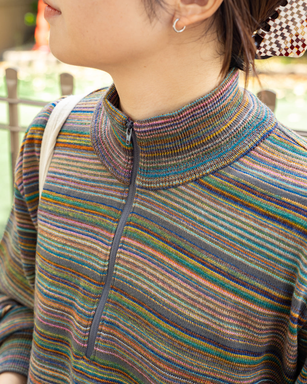 COOHEM  MULTI KASURI TENJIKU KNIT PULLOVER