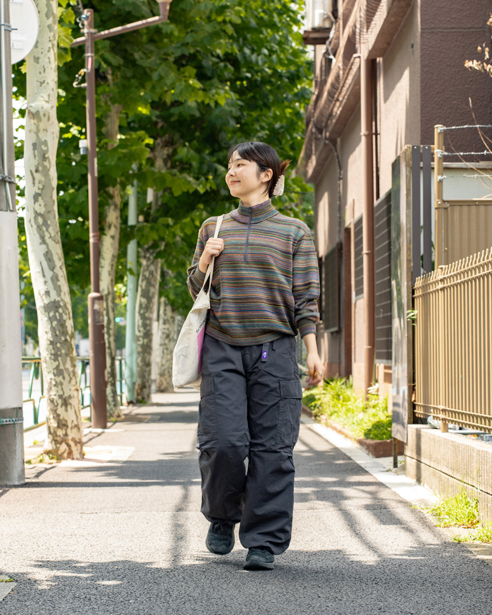COOHEM  MULTI KASURI TENJIKU KNIT PULLOVER