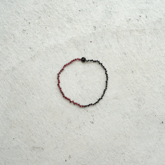 Melanie DeCourcey  Black tourmaline and garnet beads DNA bracelet
