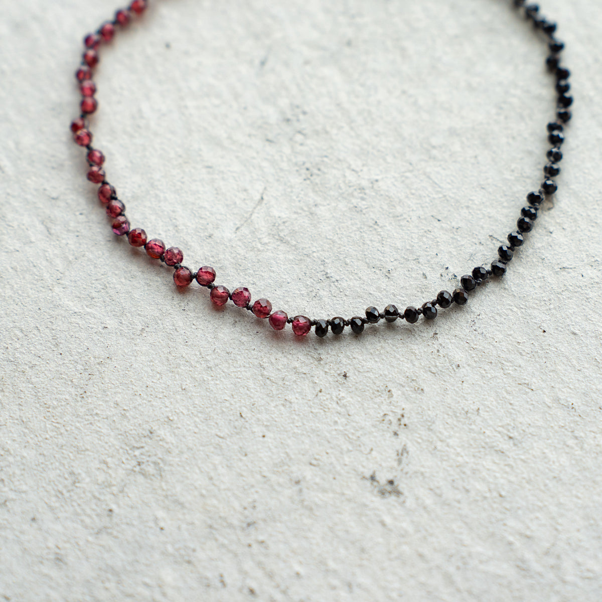 Melanie DeCourcey  Black tourmaline and garnet beads DNA bracelet