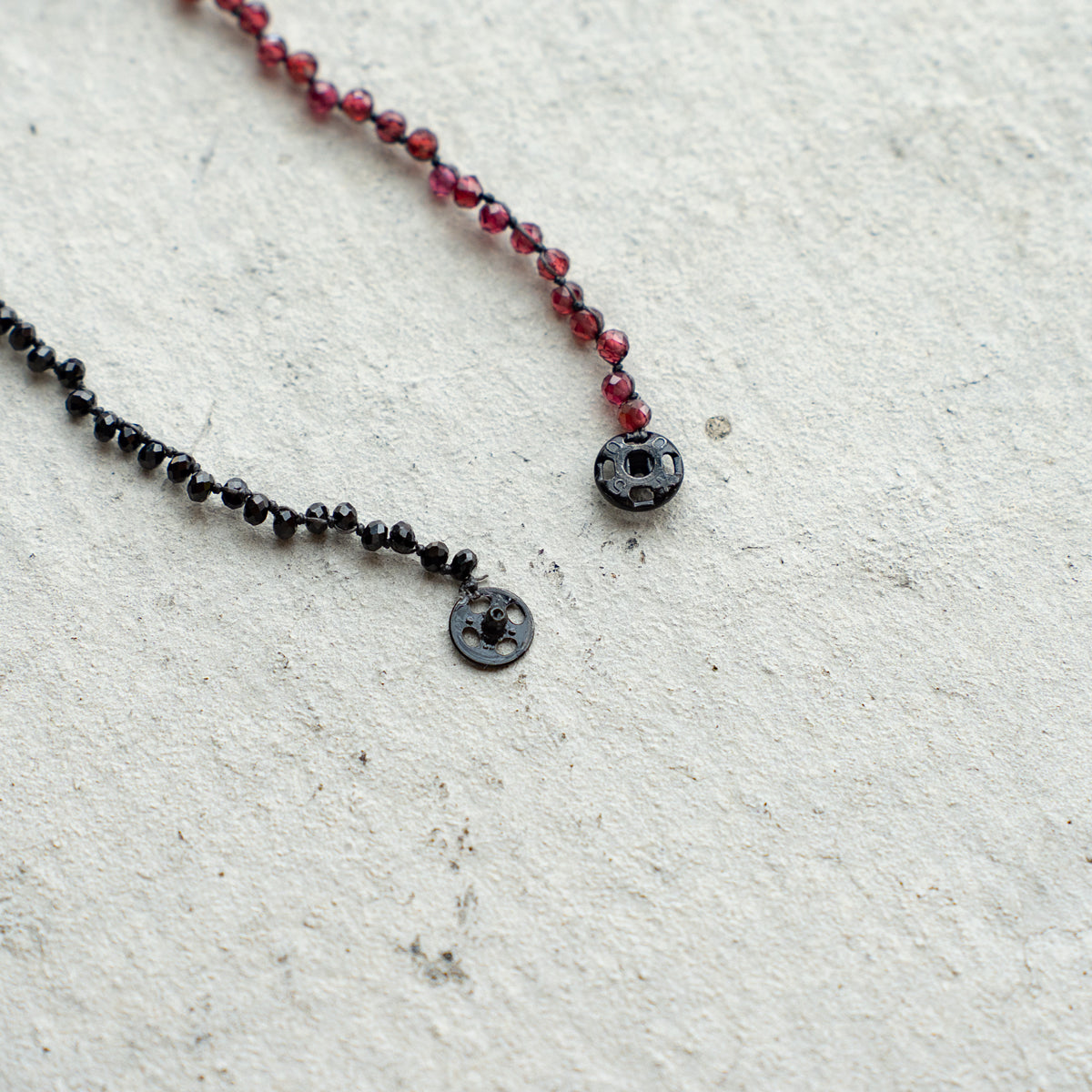 Melanie DeCourcey  Black tourmaline and garnet beads DNA bracelet